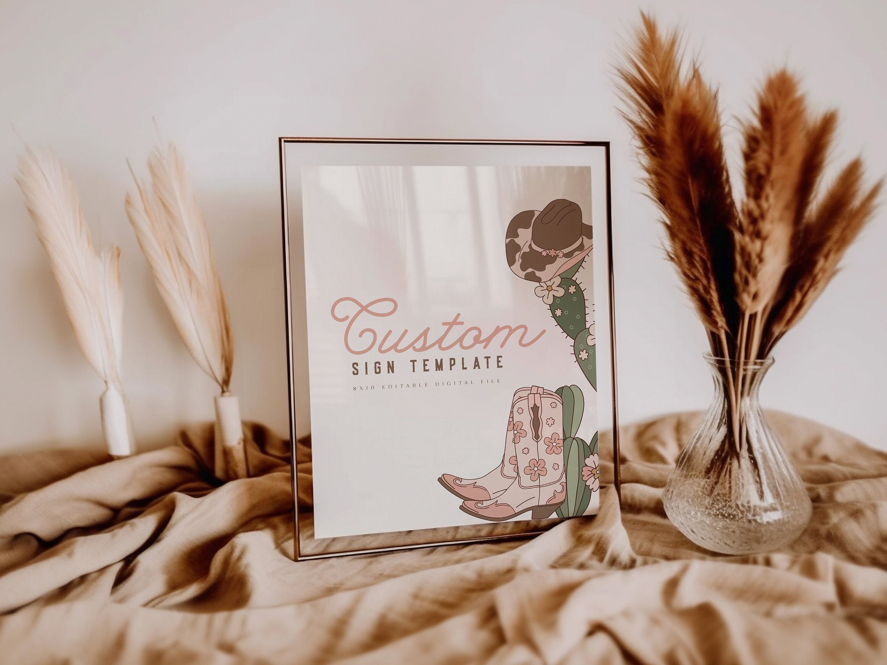 Rodeo Party Sign Template: Editable Cowgirl Birthday Decor (Digital Download)
