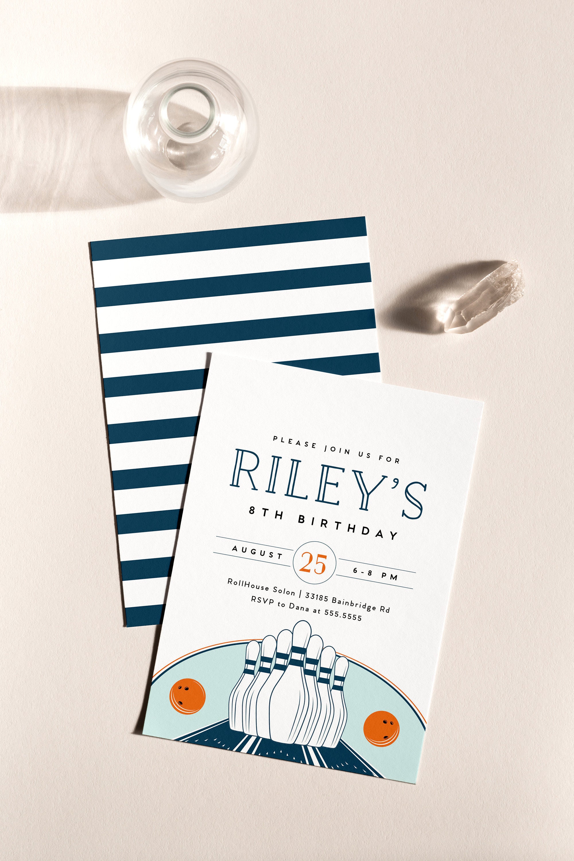 Bowling Birthday Party Invitation: Editable Template (INSTANT DOWNLOAD) -  Etsy Ireland