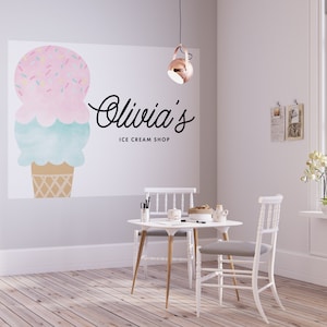 Ice Cream Backdrop, Ice Cream Birthday Party, Ice Cream Banner, Ice Cream Party Decorations, INSTANT DOWNLOAD
