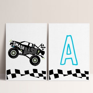 Monster Truck Geburtstagsbanner: Bearbeitbare Vorlage (Digitaler Download)