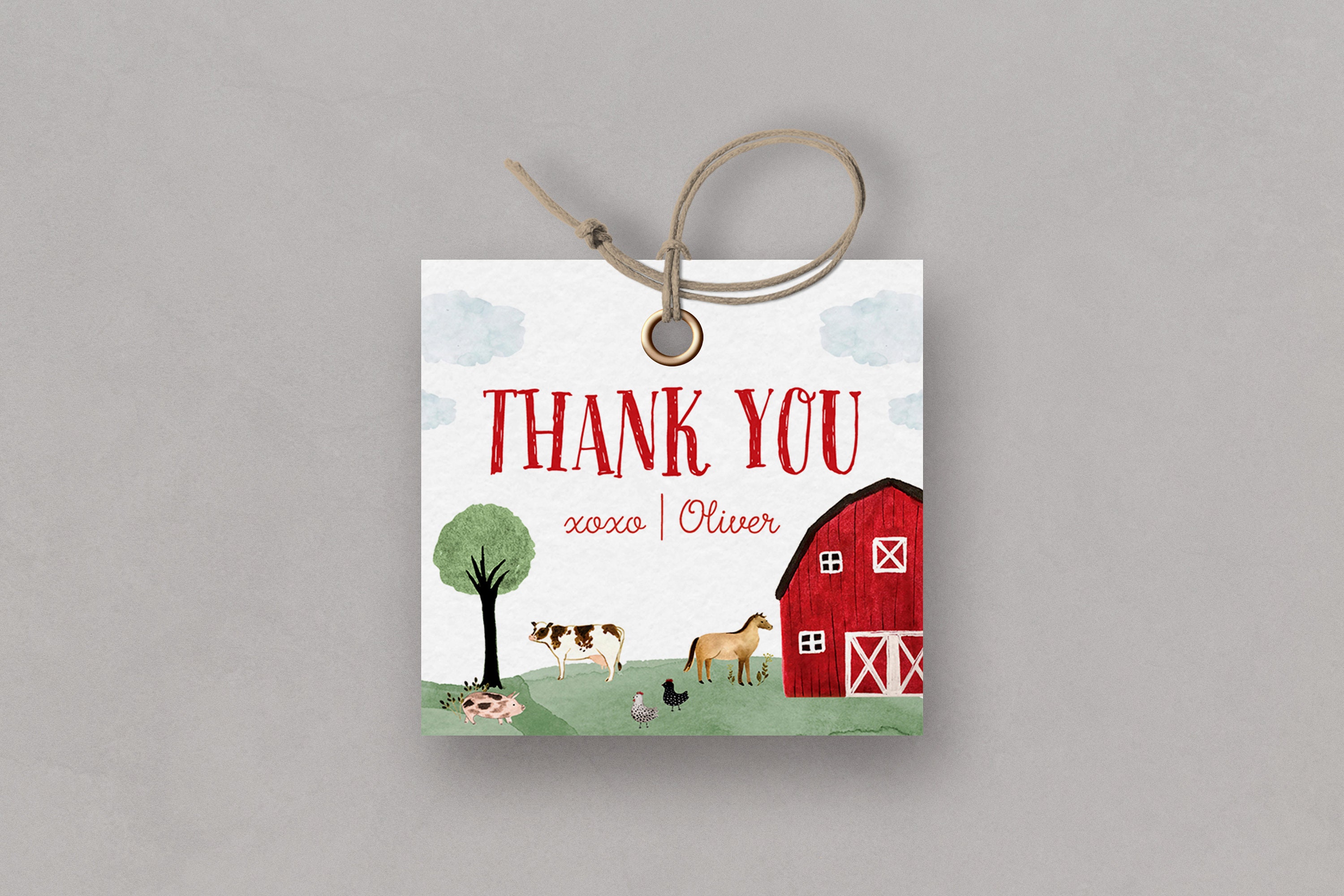 Farm Birthday Favor Tag Editable Farm Tag Barn Tag Barnyard Etsy