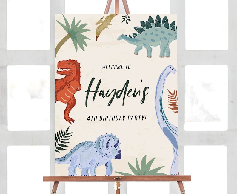 Dinosaur Birthday Invitation Modern Dinosaur Boy Birthday Invite Jurassic Dinosaur Party Editable Digital Template INSTANT DOWNLOAD image 9