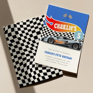 Modello di invito di compleanno Hot Cars Wheels, qualsiasi età, invito per festa di compleanno modificabile per auto da corsa veloce, download digitale stampabile di auto da corsa
