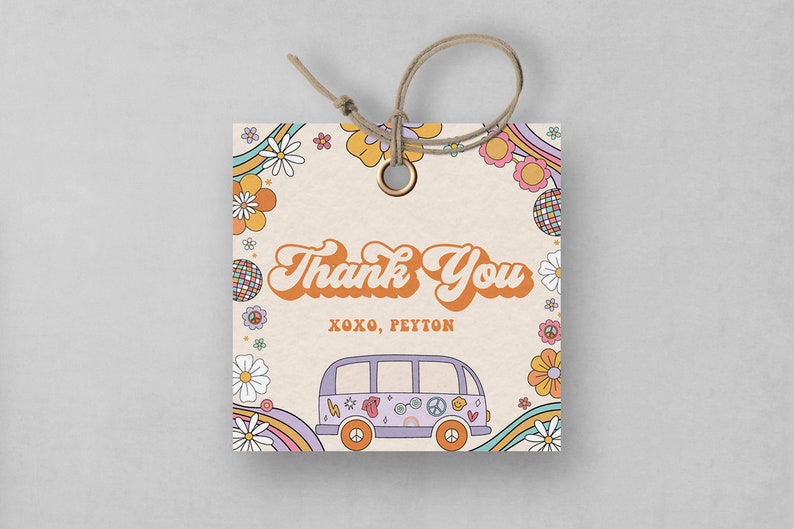 Groovy Birthday Invitation Retro Birthday Festival Party Hippie Vibe 70s Party Invitation Editable Digital Invite Template Instant Download image 8