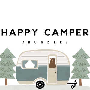 Ein Happy Camper Bundle Junge Erster Geburtstag Happy Camper Party Paket Bearbeitbare Digitale Corjl Vorlagen Sofortiger Download