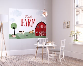 Farm Birthday Backdrop: Editable Barn Banner (INSTANT DOWNLOAD)