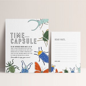 Bug Birthday Time Capsule, Insect Birthday Party , Editable Digital Corjl Template  INSTANT DOWNLOAD