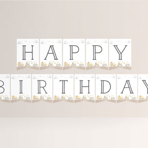 Construction Trucks Birthday Banner, Construction Birthday Bunting, Editable Banner, INSTANT DOWNLOAD