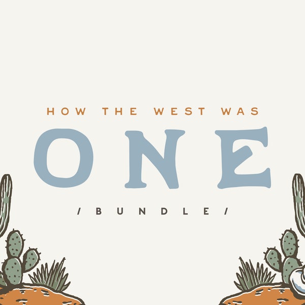 How the West was One Bundle, Country Western Cowboy Bundle, Wild West Party Package, Editable Digital Corjl Templates, Instant Download