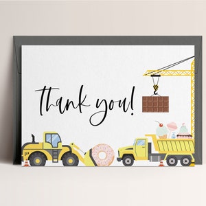 LKW und Süßigkeiten Dankeskarte, gedämpfte Bauwagen, Eis, Donuts, Süßigkeiten, INSTANT DOWNLOAD