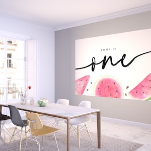 Watermelon Banner, One in a Melon Backdrop, Watermelon Backdrop, Watermelon Birthday, INSTANT DOWNLOAD
