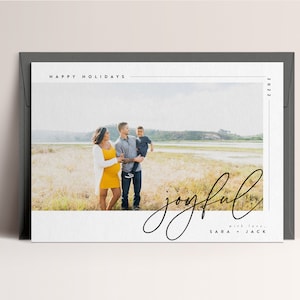 Moderne vakantiefotokaartsjabloon, vrolijke kerstkaart, vakantiefotokaart, minimalistische vakantiekaartsjabloon, INSTANT DOWNLOAD