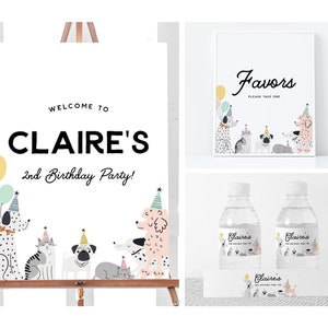 Dog and Cat Theme Birthday Party Bundle Puppy Kitty Party Birthday ...