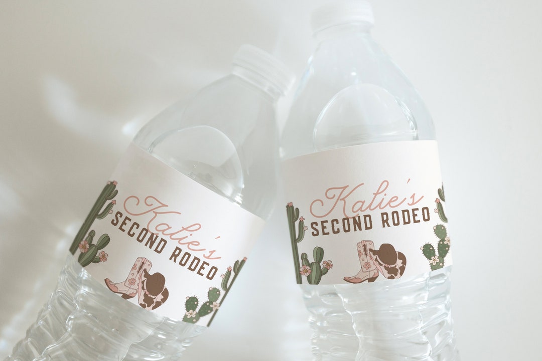 My Second Rodeo Labels Editable Second Rodeo Water Bottle Label: Cowgirl Birthday (instant ...