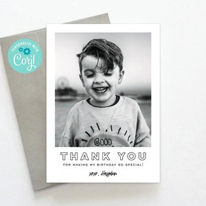 Picture Thank You Card | Birthday Photo Thank You Cards | Picture Card | 5x7 INSTANT DOWNLOAD