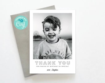 Picture Thank You Card | Birthday Photo Thank You Cards | Picture Card | 5x7 INSTANT DOWNLOAD