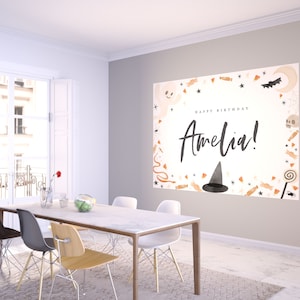 Halloween Birthday Party Backdrop: Spooky Treats Banner (INSTANT DOWNLOAD)