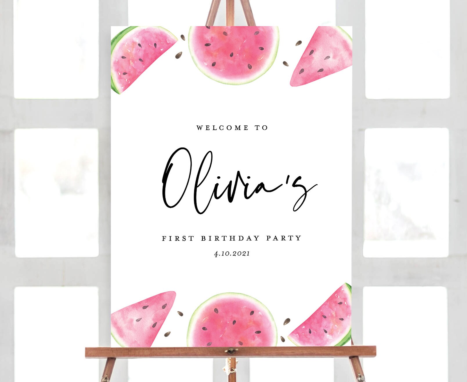 Watermelon Food Tent Watermelon Food Label One In A Melon Etsy 日本