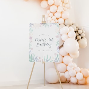 Sea Shell Birthday Welcome Sign Template (Digital Download)