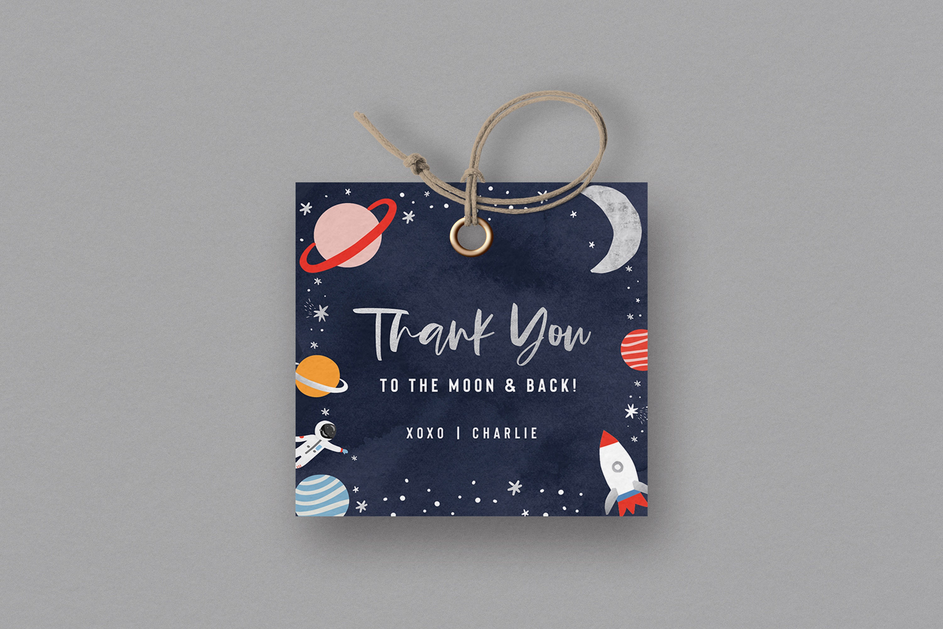 Editable Moon Thank You Favor Tag Baby Shower Gift Love You to the Moo -  Design My Party Studio