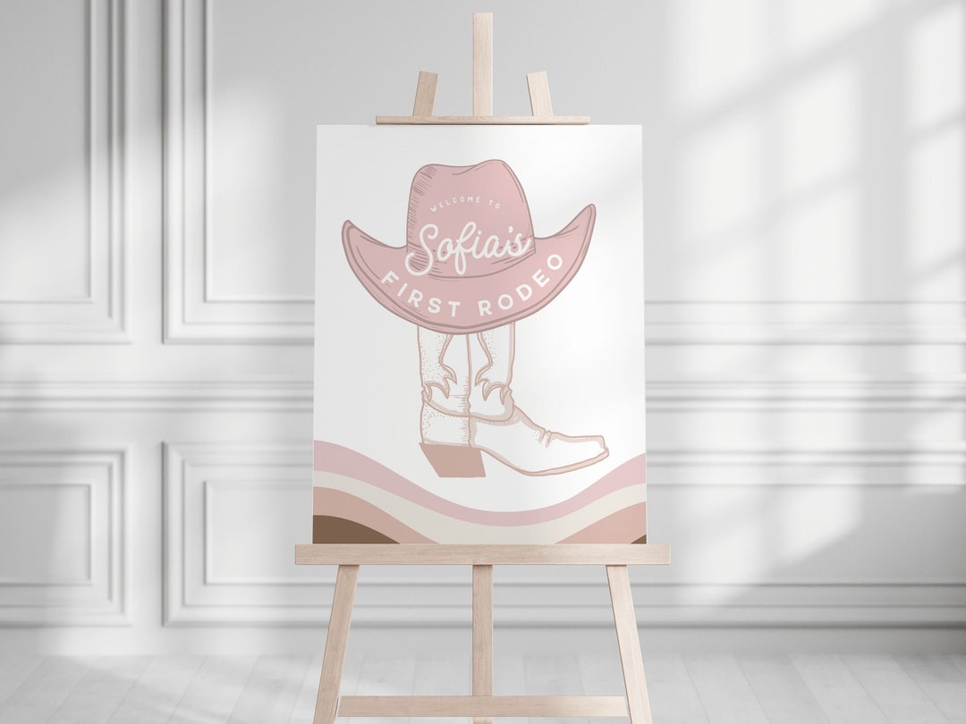 First Rodeo Signage First Rodeo Welcome Sign Template: Cowgirl Birthday (editable Digital ...
