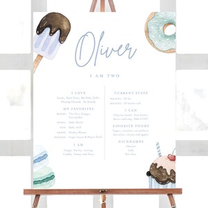 Sweet One Milestone Board: Donut Stat Poster (INSTANT DOWNLOAD)