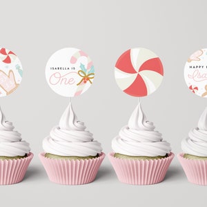 Christmas Sweets Cupcake Toppers: Pastel Candy Party (INSTANT DOWNLOAD)