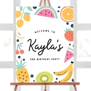 Two-tti Frutti Birthday Welcome Sign: Tropical 2nd Birthday (Instant Download)