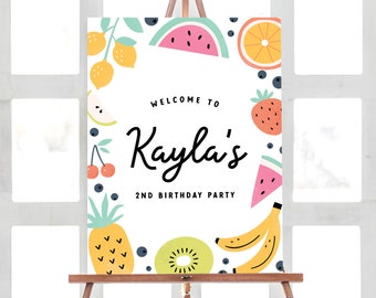 Two-tti Frutti Birthday Welcome Sign: Tropical 2nd Birthday (Instant Download)