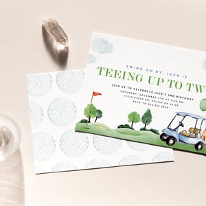 Golf 2nd Birthday Invitation, 2nd Birthday Masters Golf Invitation, EDITABLE invitation, INSTANT DOWNLOAD image 2