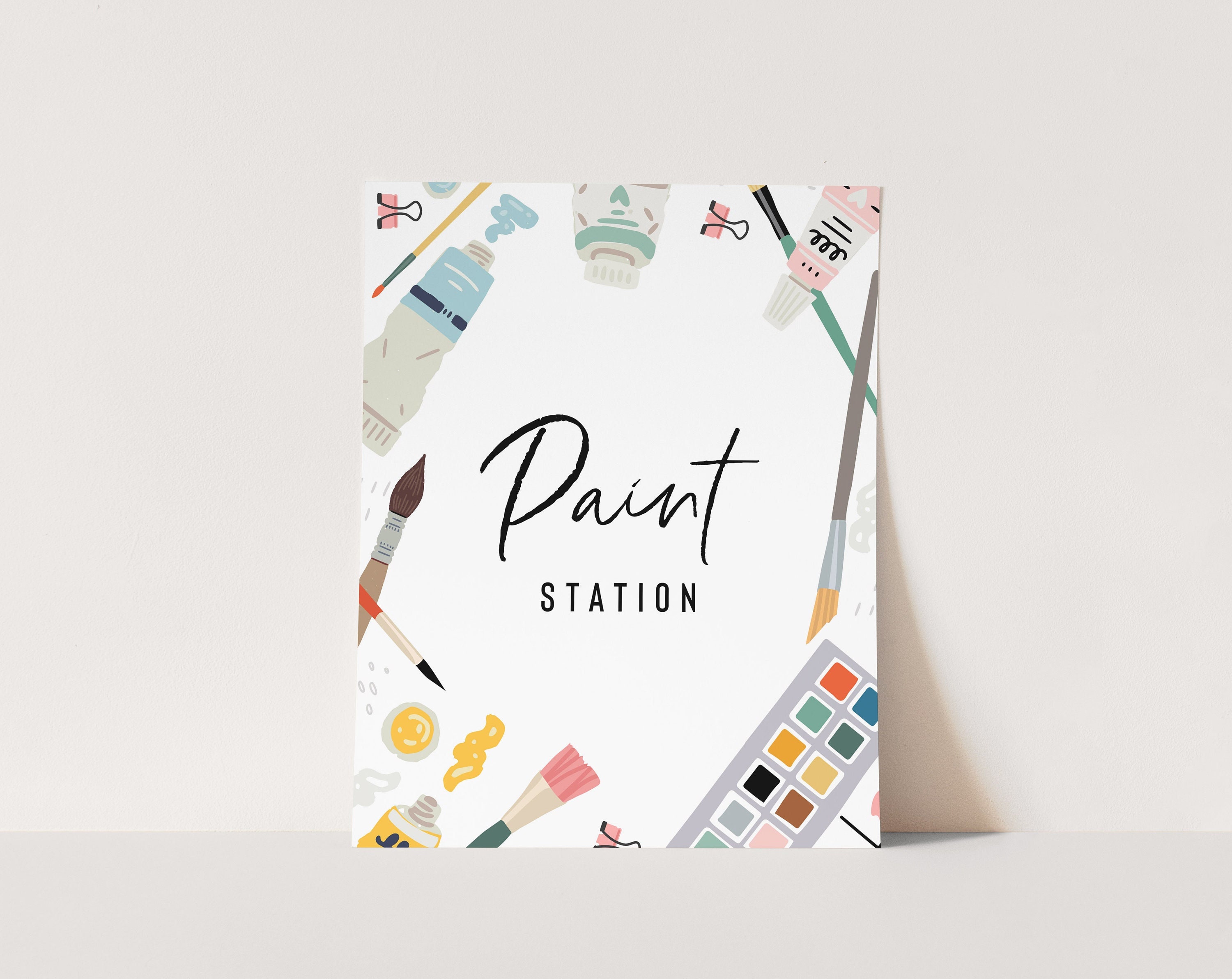 Editable Art Party Signs Table Top Sign Template Art Etsy