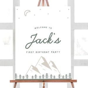 Boho One Happy Camper Welcome Sign: Camping Birthday (Instant Download)