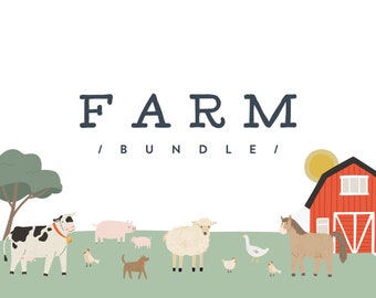 Farm Animals Birthday Party Bundle: Editable Corjl Templates (Digital Download)