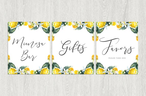 Lemon Favor Tags Bridal Shower Tags Lemons Tag 2x3 Etsy