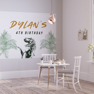 T REX Dinosaur Backdrop, Dinosaur Birthday Party, Dinosaur Banner, Tyrannosaurus, Dinosaur Decorations, INSTANT DOWNLOAD