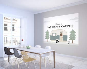 Happy Camper Birthday Backdrop: Camping Decorations (Digital Download)
