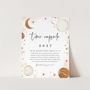 Boho First Trip Around the Sun Birthday Invitation Minimalistic Space Invitation Girl First Birthday Editable Digital Template image 10