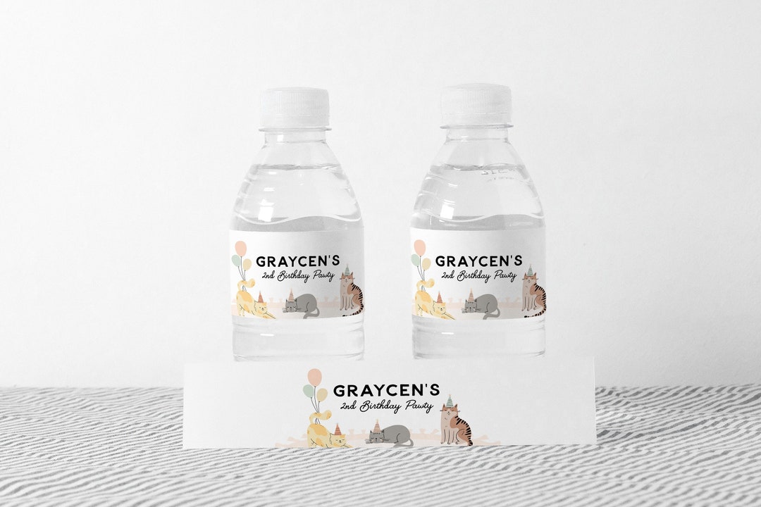 editable-cat-water-label-label-kitty-cat-birthday-water-bottle-label