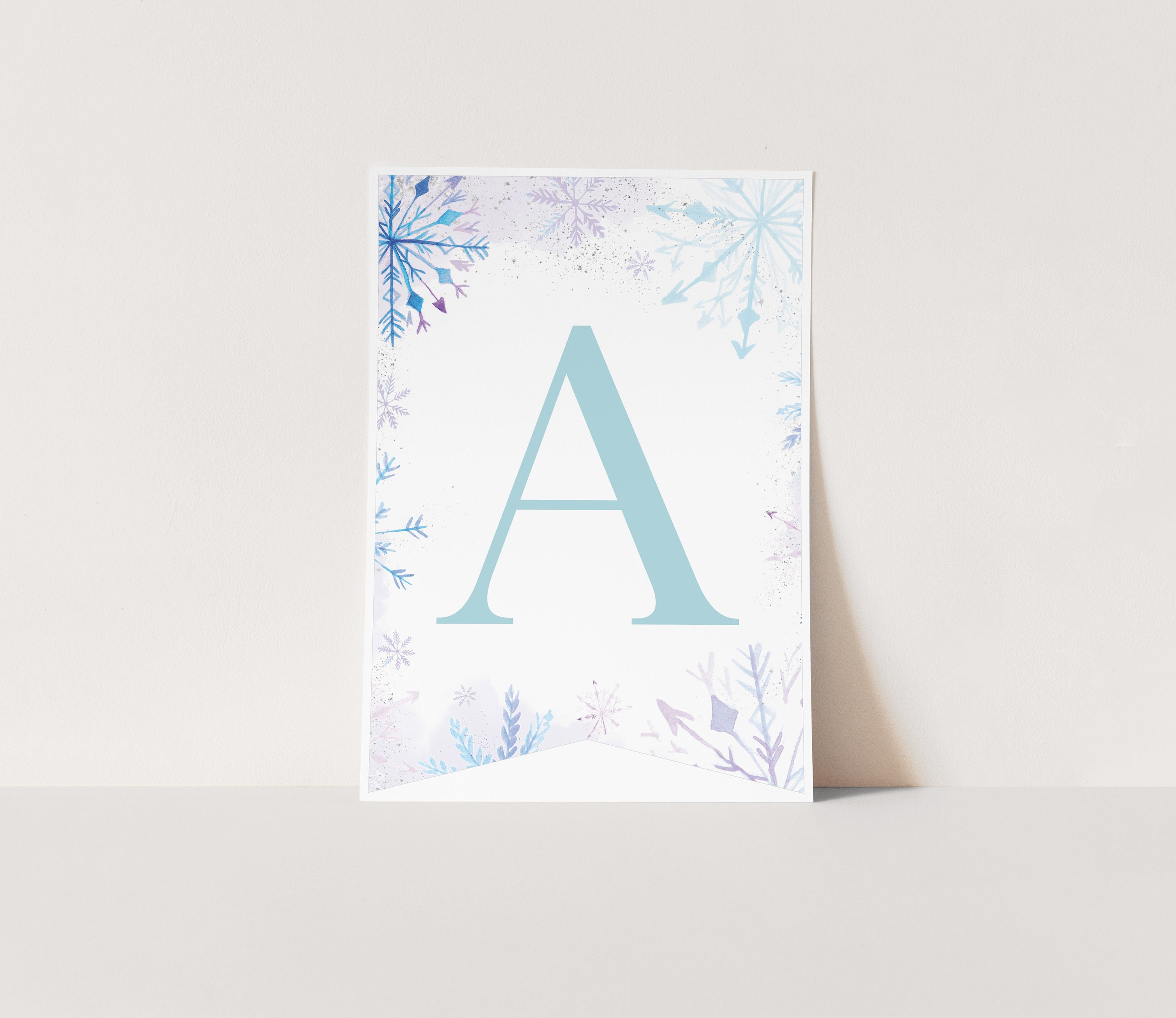 Modern Winter Birthday Banner, Winter Wonderland, Winter Princess, Party Decorations,  Editable Template, INSTANT DOWNLOAD
