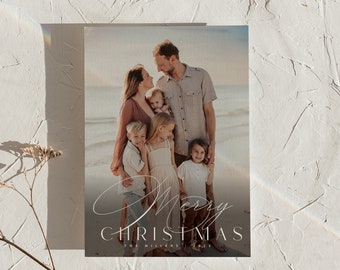 Moderne Familie Weihnachten Foto Kartenvorlage (digitaler Sofortdownload)