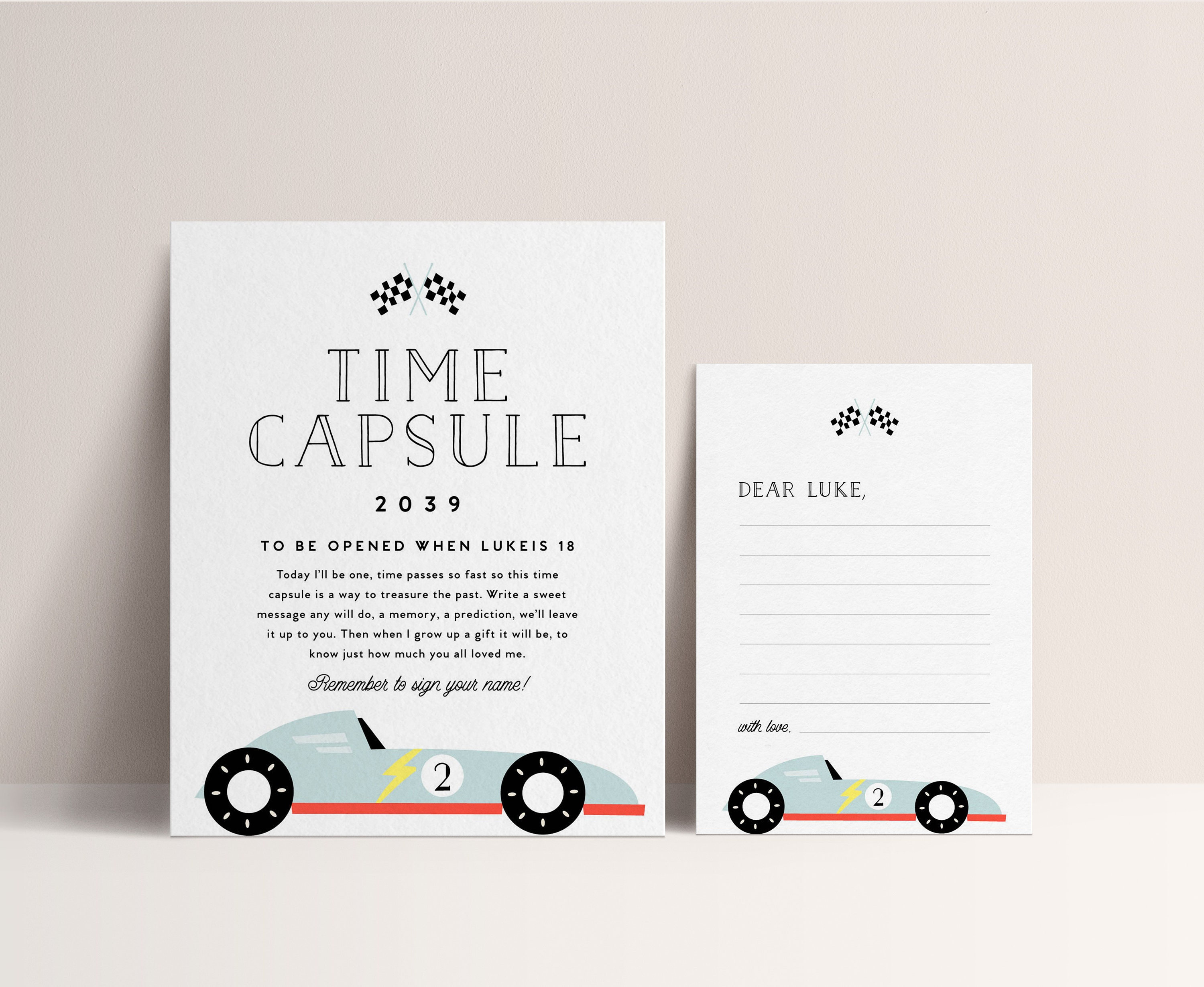 Editable Race Car Time Capsule Vintage Race Car Birthday | Etsy