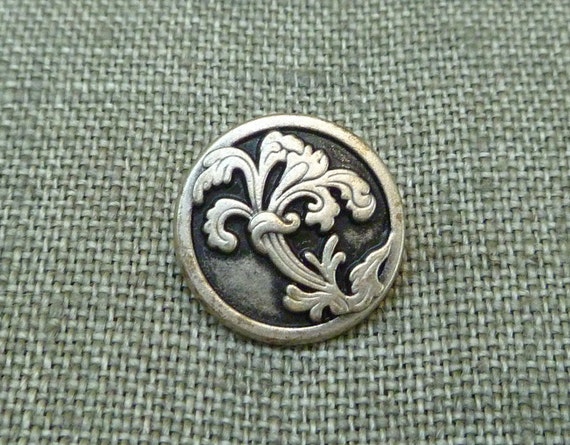 3 Trachtenknöpfe Metall altsilber 27 mm