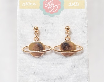 Sailor neptune earrings || Gold planet fantasy inspired cosplay