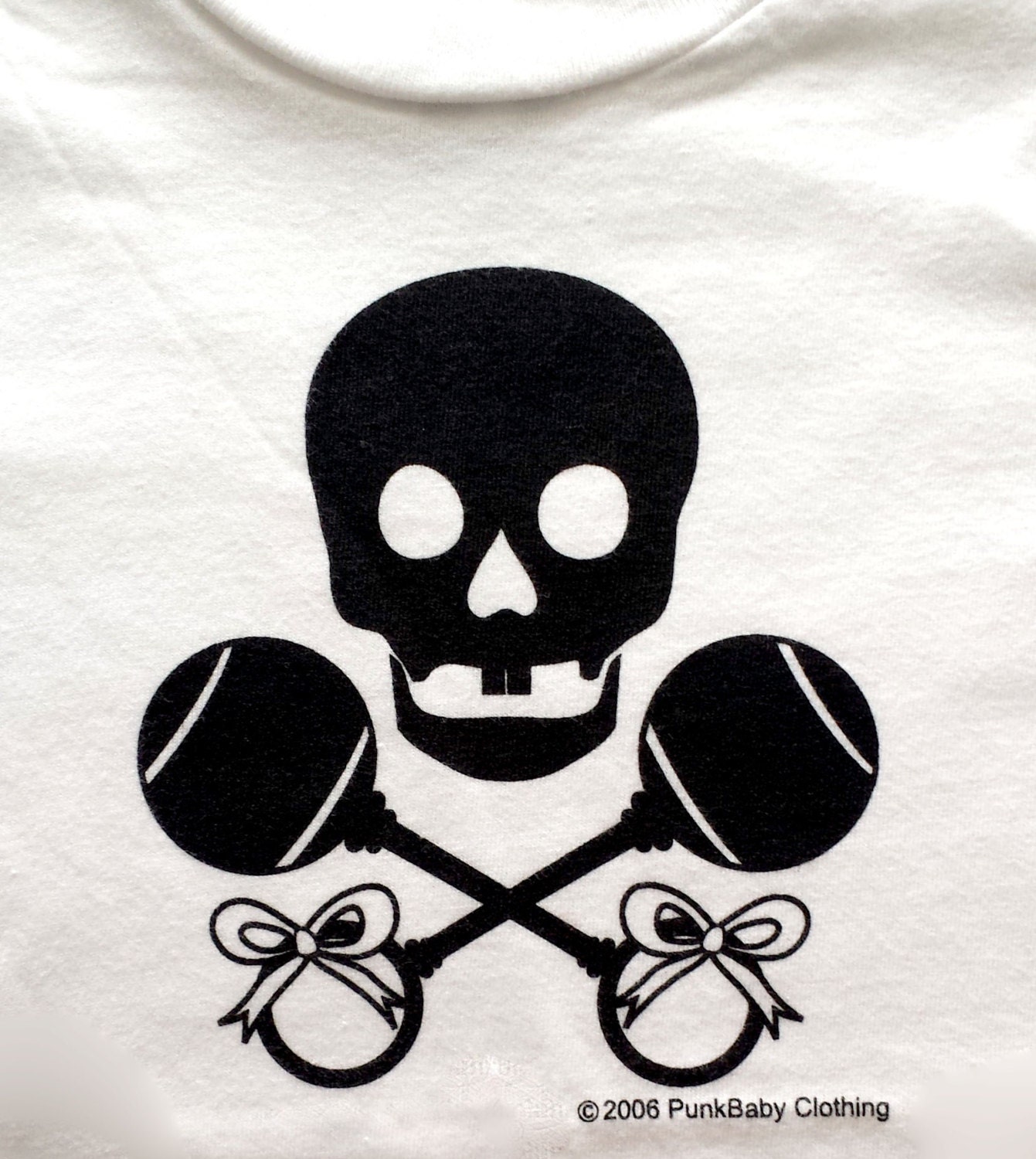 Punk Baby Skull & Rattles Logo Hand Screen Printed White or - Etsy