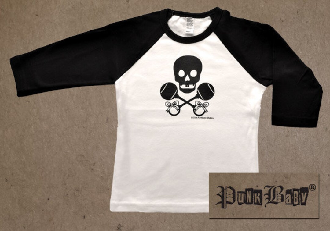 Punk Baby, Skull & Rattles Logo, Hand Screen Printed, Black/white ...