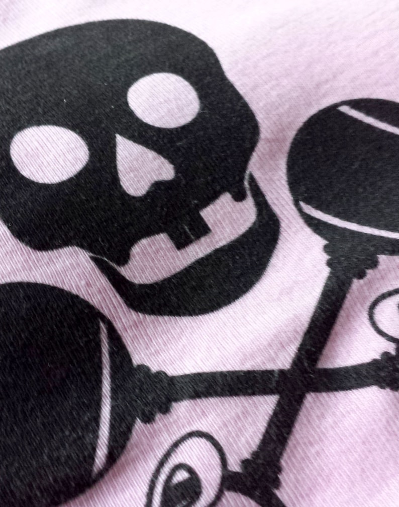 Punk Baby, Skull & Rattles Logo, Hand Screen Printed, Black, Pink, or ...