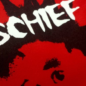 Into Mischief hand screen printed, red or pink, cotton infant onesie for Misfits & punk fans image 2