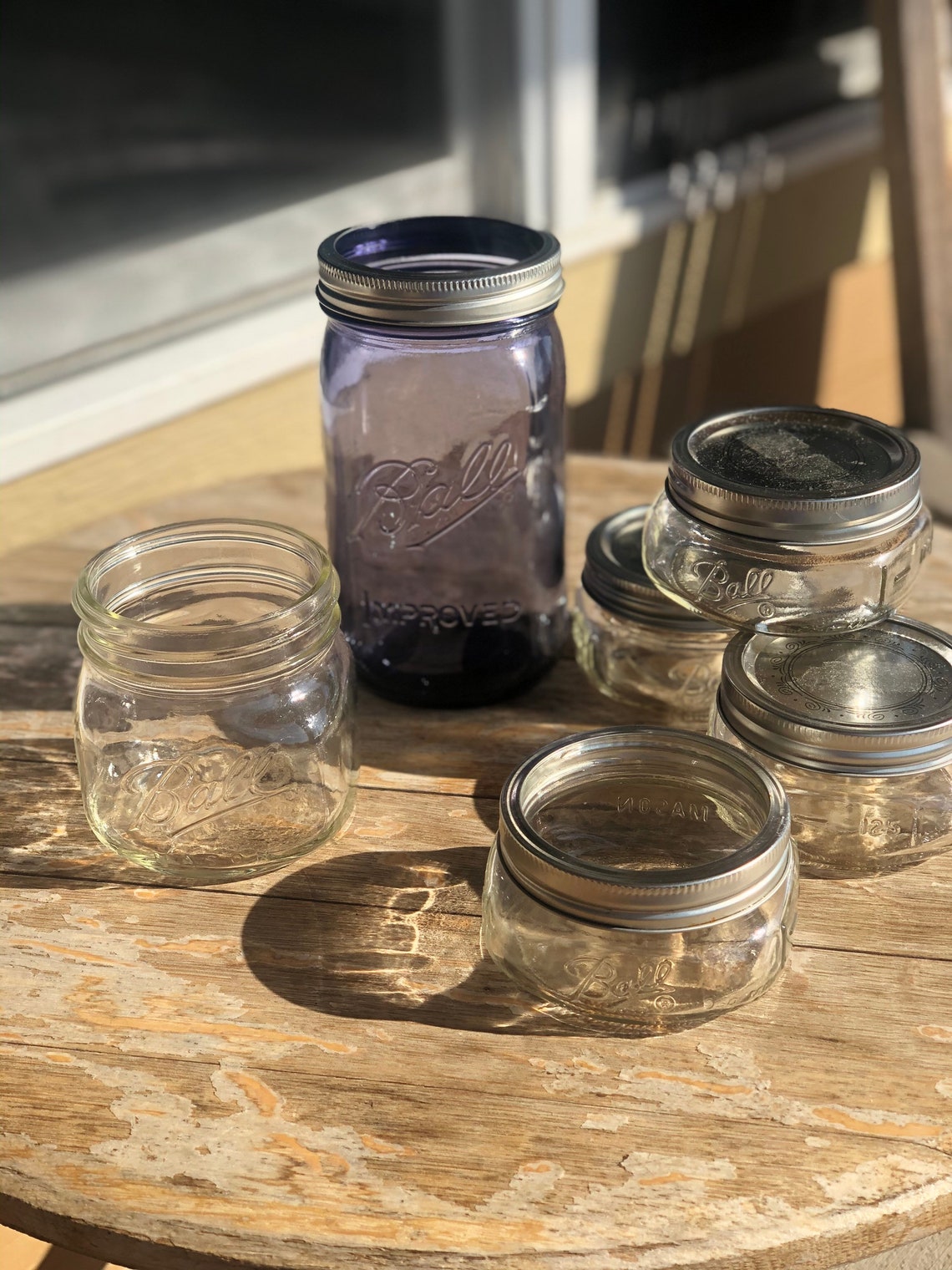 Vintage half pint wide mouth Ball / Mason jars Etsy