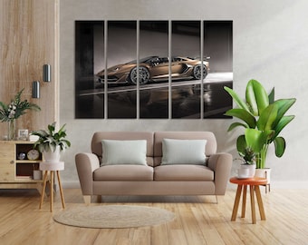 Bronze Lamborghini Aventador Kunst für Zuhause, Lamborghini Print Art für Geschenk, Super Auto Kunst für Interieur Dekor, Sport Auto Bilder Druck