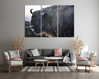 NIKKY HOME Decorative Animal Wooden Wall Mounted Art Prints Stretched and Framed Artwork Wildlife Cabin Decor 11.89 x 0.91 x 15.83